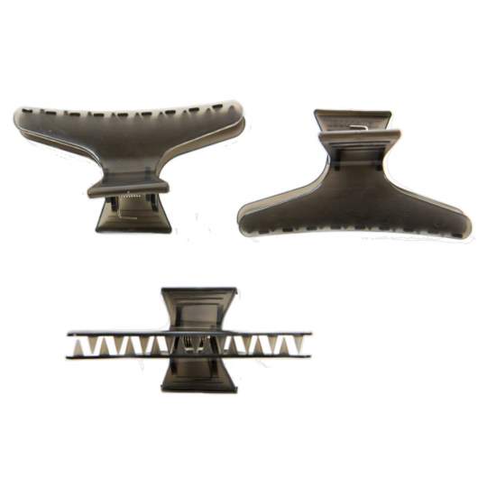 Clema par, model fluture, plastic, negru, 6.5cm  (6 bucati)