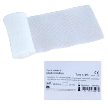 Fasa elastica, pentru fixare pansamente, 5cm x 4m, alba (100 role)