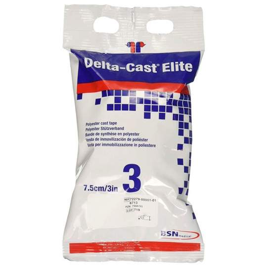 Fasa Delta-Cast Elite albastra de imobilizare, din rasina sintetica, 7.5cm x 3.6m