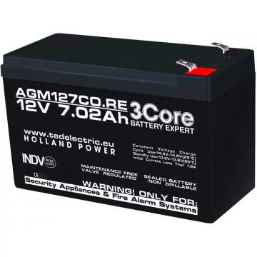 Acumulator 12V 7,02Ah AGM VRLA F1 3Core TED12702