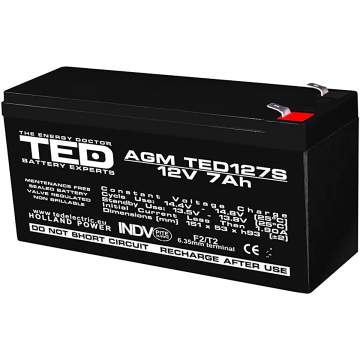 Acumulator stationar 12V 7Ah F2 dimensiuni speciale
