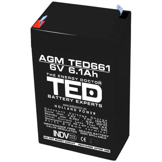 Acumulator stationar 6V 6,1Ah Acumulator stationar 6V 6,1Ah
