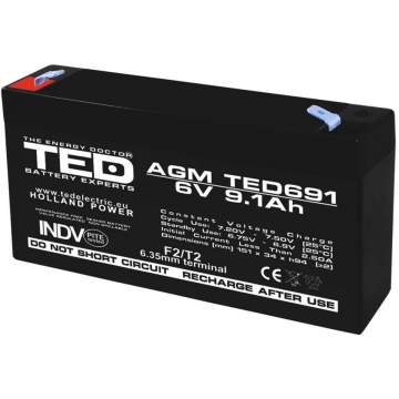 Acumulator stationar 6V 9,1 Ah