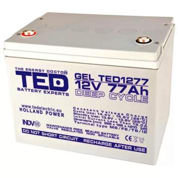 Acumulator stationar 12V 77Ah VRLA Gel TED003409 pentru UPS (1 bucata)