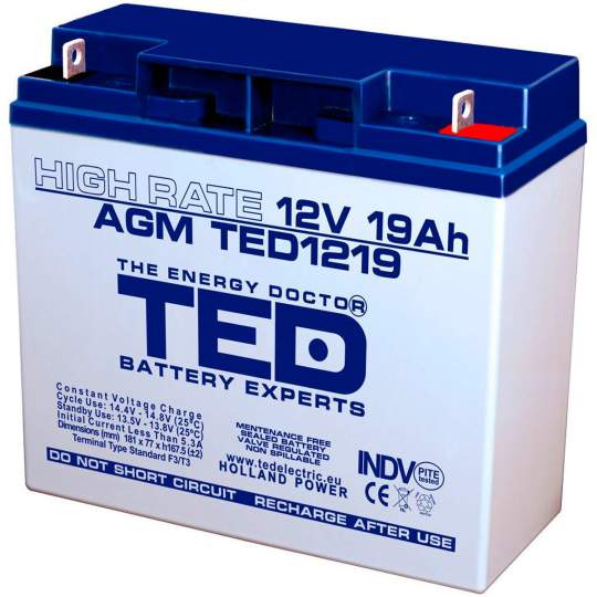Acumulator AGM VRLA 12V 19A