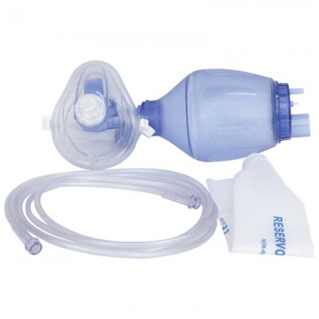 Balon resuscitare PVC copii, tub oxigen 200cm, masca oxigen nr.2, capacitate rezervor 600ml, unica folosinta (1 set)