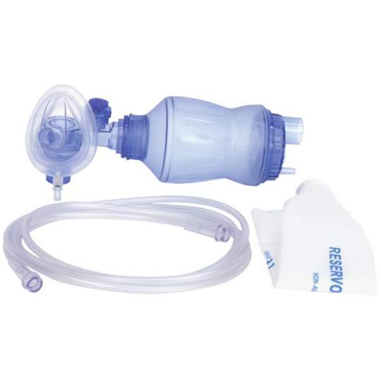 Balon resuscitare PVC nou-nascuti, tub oxigen 200cm, masca oxigen nr.1, capacitate rezervor 280ml, unica folosinta (1 set)