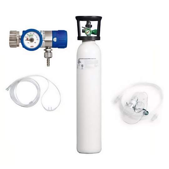 Set Oxigenoterapie cu butelie oxigen medical 40 litri, reductor de presiune, umidificator si masca Set Oxigenoterapie cu butelie oxigen medical 40 litri, reductor de presiune, umidificator si masca