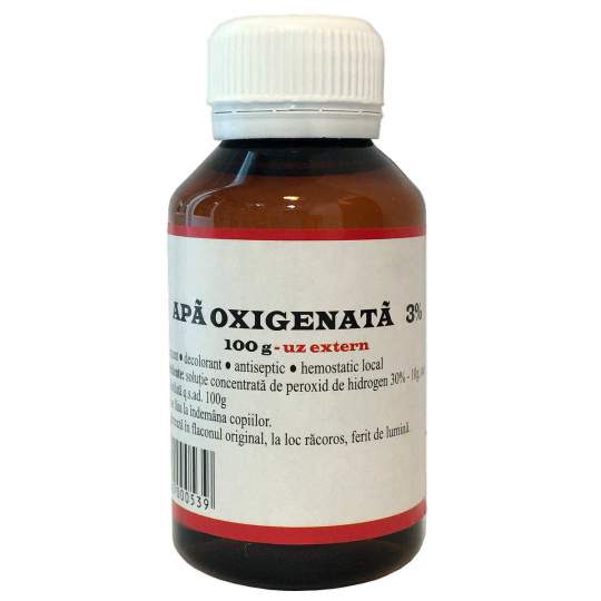 Apa oxigenata - peroxid de hidrogen - 3%, uz extern (100ml)