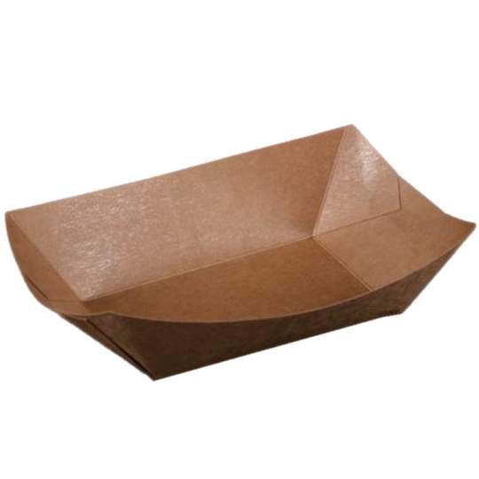 Caserola (mini - platou) din carton kraft cerat, dimensiuni 14x10x3cm (250 buc)