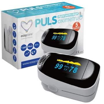 Pulsoximetru de deget pentru SpO2 si puls, ecran LED color adulti / copii