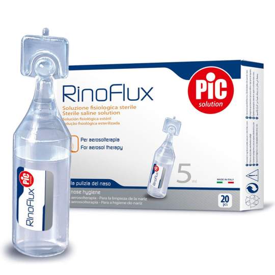 Ser fiziologic steril 0.9% NaCl non-injectabil RinoFlux, 100 fiole x 5ml