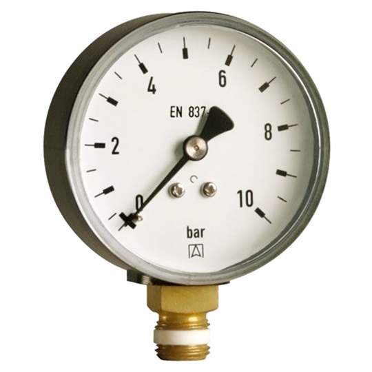 Manometru presiune 0-10 bari, clasa 1.6 cu certificat etalonare, pentru gaze sau lichide