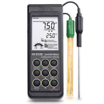 pH/mV-metru portabil, impermeabil cu functie CAL Check™ - HI9126 cu Certificat de etalonare