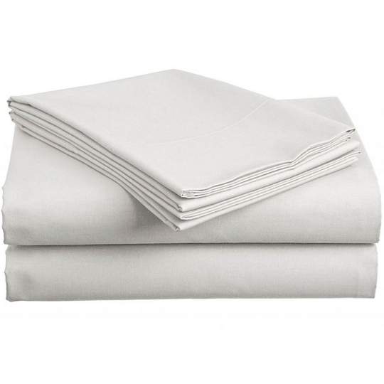 Cearsaf pat, damasc alb, 100% bumbac, 240 x 260 cm, pentru pat matrimonial (1 bucata)