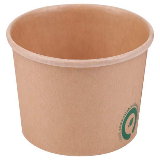 Boluri carton kraft PLA 480 ml fara capac (500 bucati)