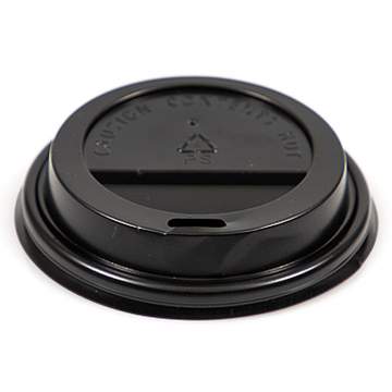 Capac negru pentru pahar kraft 200 ml (100 bucati)
