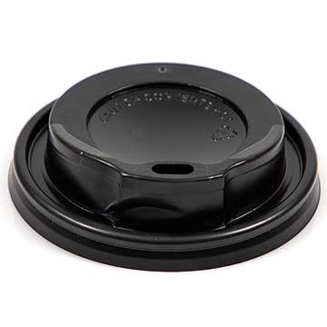Capac negru pentru pahar kraft 280 - 330 ml (100 bucati)
