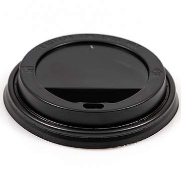 Capac negru pentru pahar kraft 420 ml (100 bucati)