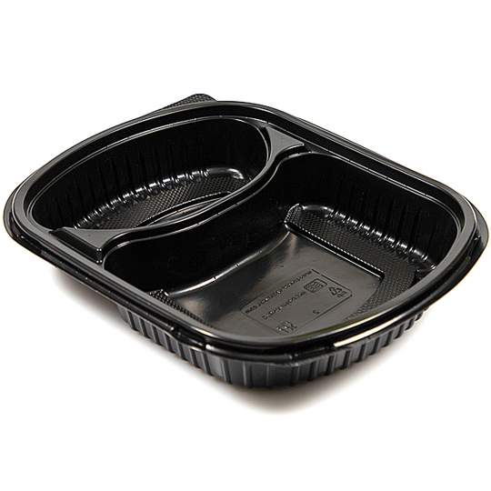 Caserola meniu, doua compartimente, 24.5x20x4.3 cm, 1400 ml (50 bucati)