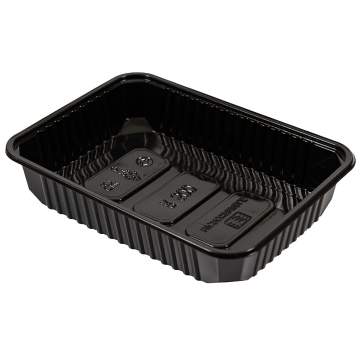 Caserola neagra, dreptunghiulara, 500 ml (50 bucati)