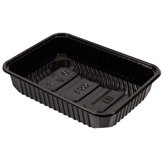Caserola neagra, dreptunghiulara, 500 ml (50 bucati)
