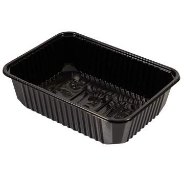 Caserola neagra, dreptunghiulara, 750 ml (50 bucati)