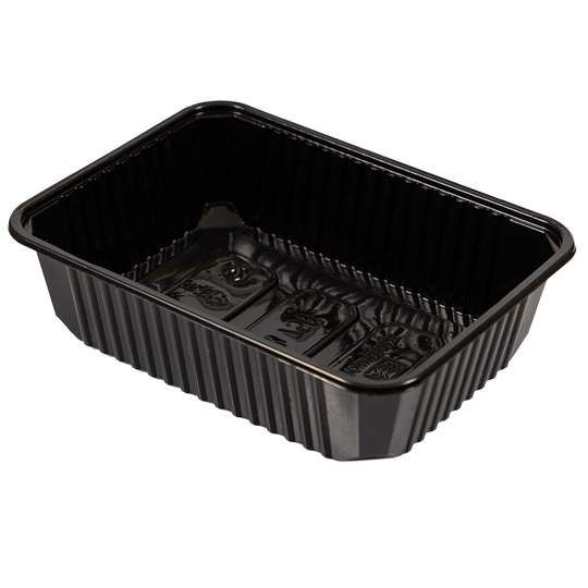 Caserola neagra, dreptunghiulara, 750 ml (50 bucati)