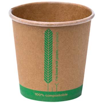 Pahare 120ml kraft biodegradabile din carton PLA (1000 bucati)