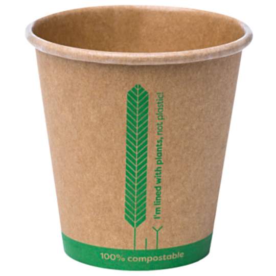 Pahare 240ml kraft biodegradabile din carton PLA (1000 bucati)