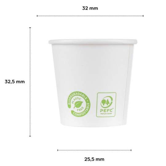 Pahare carton 120ml albe (50 bucati)