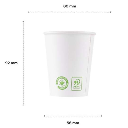 Pahare carton 240ml albe (25 bucati)