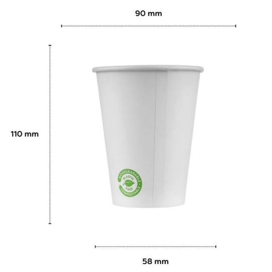 Pahare carton 360ml albe (50 bucati)