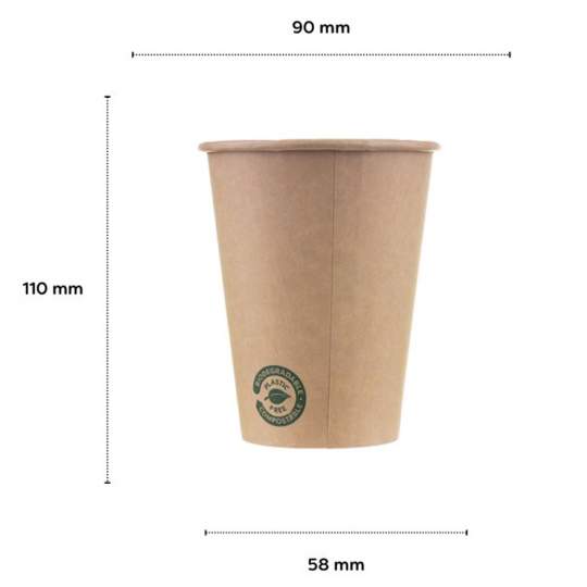 Pahare carton kraft 360ml maro (50 bucati)