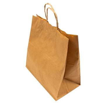 Punga din hartie cu maner sfoara, 26x17x28 cm (50 bucati)