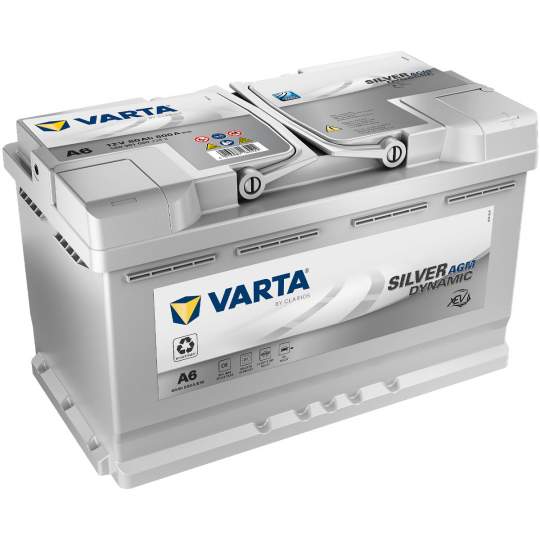 Acumulator auto 80Ah 12V A6 xEV AGM Varta Silver Dynamic borna normala (1 bucata)