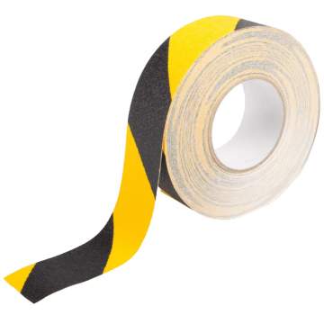Banda antialunecare galben-negru autoadeziva dimensiune 5cm x 25m