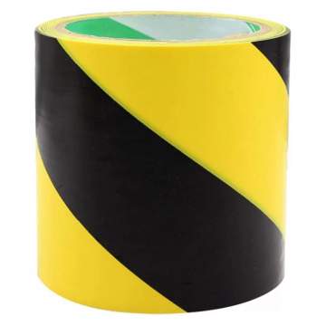 Banda marcare / delimitare galben-negru autoadeziva dimensiune 10cm x 30m