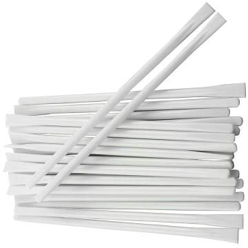 Betisoare mixare, albe, cu maner lung, cu capat lat si plat, 114x4mm (100 bucati)