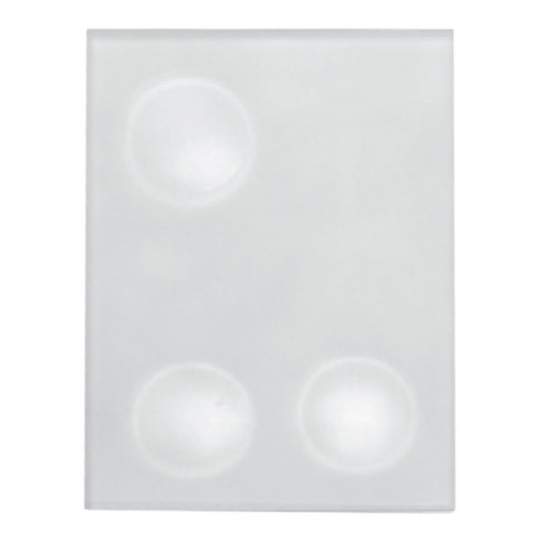 Placuta din sticla mata pentru mixare cu 3 godeuri de 21mm, 70 x 95 x 4 mm (1 bucata) Placuta din sticla mata pentru mixare cu 3 godeuri de 21mm, 70 x 95 x 4 mm (1 bucata)