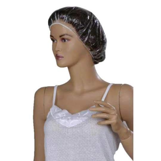 Boneta plastic LDPE cu elastic, transparenta (100 bucati)