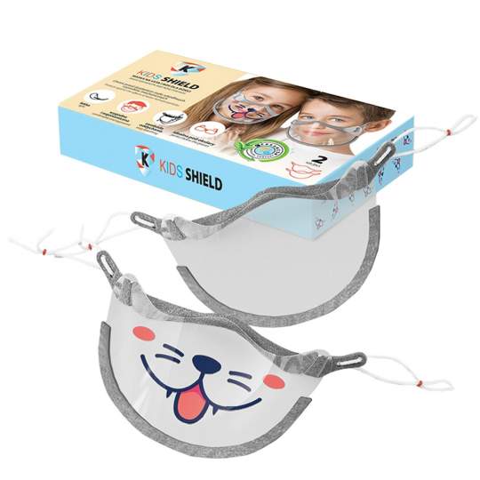 Masca copii transparenta protectie nas si gura, Kids Shield (set 2 bucati)