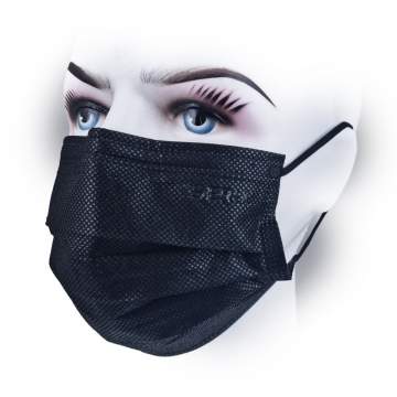 Masti medicale 4 straturi IIR cu elastic, negre, unica folosinta - SERIX (cutie 50 bucati)