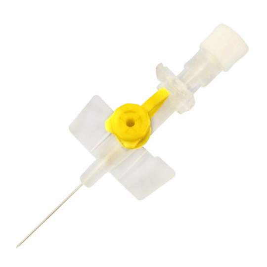 Branule cu valva si cateter 24G galben (100 bucati)