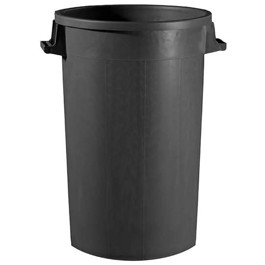 Bidon / tomberon cu manere, fara capac, 100 litri negru