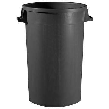 Bidon / tomberon cu manere, fara capac, 50 litri negru