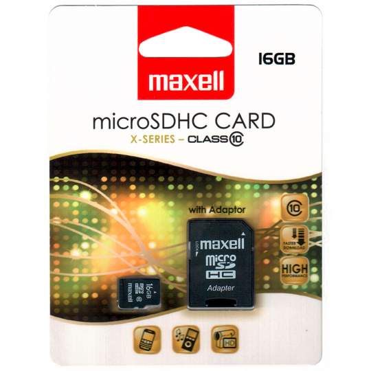 Card Micro SD Maxell Secure Digital 16 Gb cu adaptor SD clasa 10