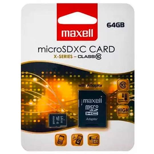 Card Micro SD Maxell Secure Digital 64 Gb cu adaptor SD clasa 10