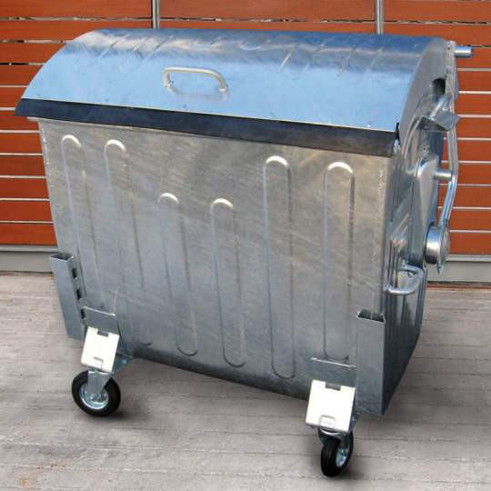 Container metalic 1100 litri din otel galvanizat, capac semirotund (1 bucata)