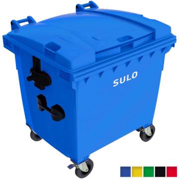 Container plastic 1100L pentru gunoi, capac plat, SULO - Germania